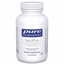 White bottle of Pure Encapsulations SeroPlus dietary supplement containing 120 capsules with blue label.
