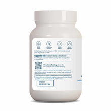 White plastic capsule bottle labeled Sitawari Hormonal Support by Ayush Herbs with usage instructions and product information