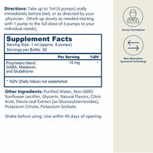 Core Med Science Sleep Formula liquid supplement containing GABA, Melatonin, and Glutathione in 1 oz bottle with directions a