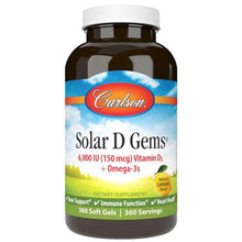 Solar D Gems 6000 IU Vitamin D3 + Omega 3s with Natural Lemon Flavor, by Carlson Labs