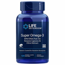 Super Omega-3 EPA/DHA with Sesame Lignans & Olive Extract, 120 Enteric Coated Softgels, by Life Extension