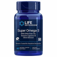 Super Omega-3 EPA/DHA with Sesame Lignans & Olive Extract, 60 Enteric Coated Softgels, by Life Extension