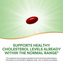 Red oval softgel capsule on green and white background with product claim text and FDA disclaimer.