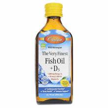 The Very Finest Fish Oil + D3 Liquid, Lemon, 6.7 Oz, by Carlson Labs