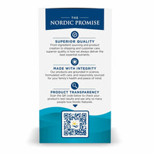 Nordic Naturals Ultimate Omega 2X product information card with QR code and quality assurance details.
