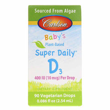 Vegetarian Super Daily D3 for Babies 400 IU, 90 Veg Drops, by Carlson Labs