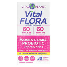 Vital Flora Women's Daily Probiotic + Prebiotics Shelf Stable, 30 Veg Capsules, by Vital Planet