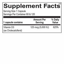 Vitamin D 5,000 IU, 120 Capsules, by Ortho Molecular, image #2