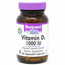 Vitamin D3 1000 IU, 90 Veg Capsules, by Bluebonnet
