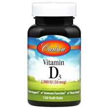 Vitamin D3 2,000 IU, 120 Softgels, by Carlson Labs