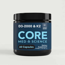 Vitamin D3 2000 IU & K2 Capsules, by Core Med Science