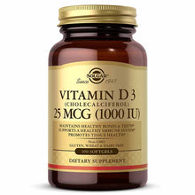 Vitamin D3 25 Mcg (1000 IU), 100 Softgels, by Solgar