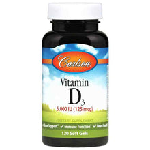 Vitamin D3 5,000 IU, 120 Softgels, by Carlson Labs