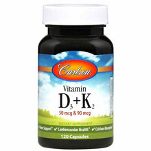 Vitamin D3 + K2, 120 Capsules, by Carlson Labs