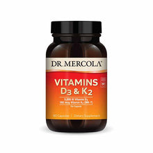 Vitamins D3 and K2, 90 Capsules, by Dr. Mercola