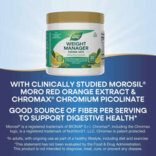 Nature's Way Weight Manager drink mix in zesty citrus flavor, white container with green label and gold cap.