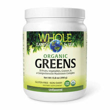Whole Earth & Sea Organic Greens Unflavored, 13.8 Oz, by Natural Factors