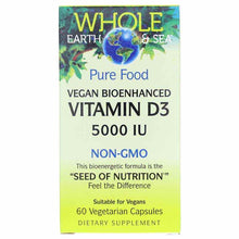 Whole Earth & Sea Vegan Vitamin D3 5000 IU, by Natural Factors