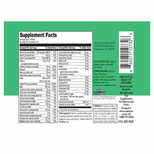 Supplement Facts label for Women's 45+ Multivitamin showing serving size, ingredient list, daily values, and usage instructio