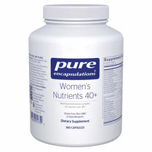 White bottle of Pure Encapsulations Women's Nutrients 40+ multivitamin-mineral supplement containing 360 capsules.