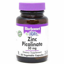 Zinc Picolinate 50 Mg, 50 Veg Capsules, by Bluebonnet