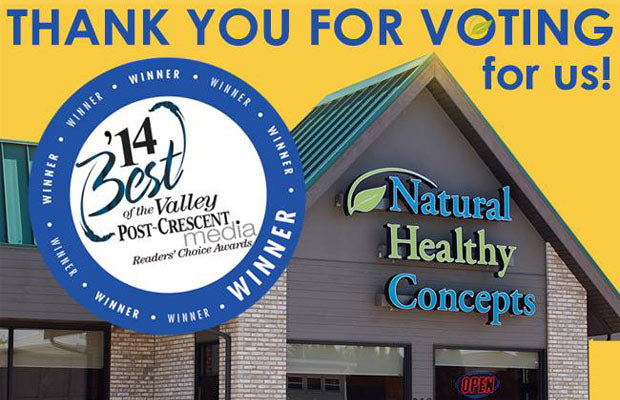 Natural Healthy Concepts Wins Best of the Valley 2014!