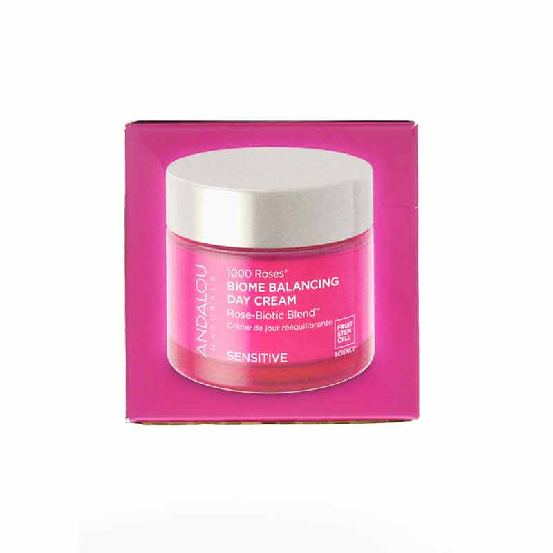 1000 Roses Biome Balancing Day Cream, Rose Biotic Blend,  Sensitive Formula, by Andalou Naturals, image #2