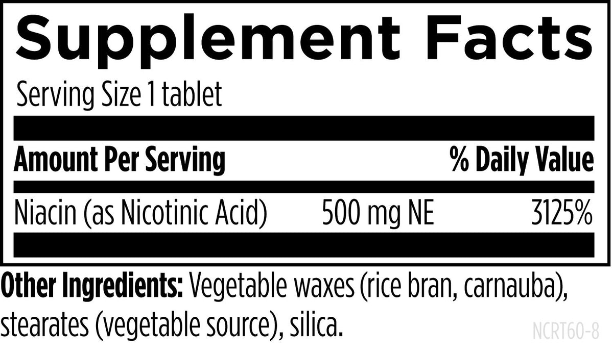 Niacin CRT 500 Mg, 60 Tablets, by Designs For Health