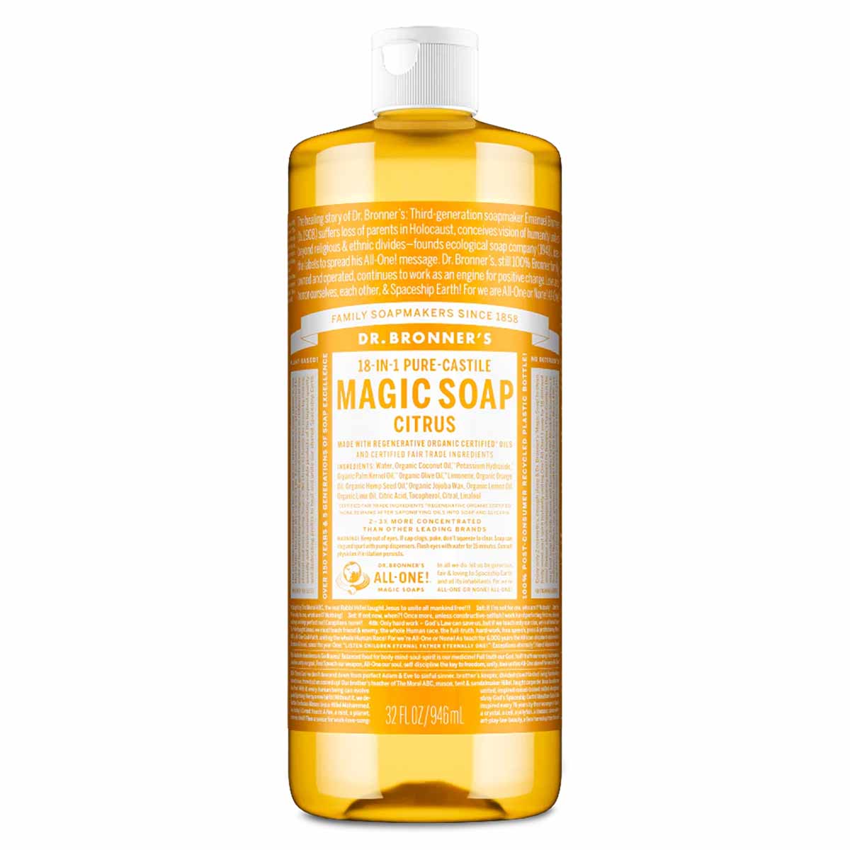 18-In-1 Hemp Pure Castile Magic Soap, by Dr. Bronner's Magic Soaps