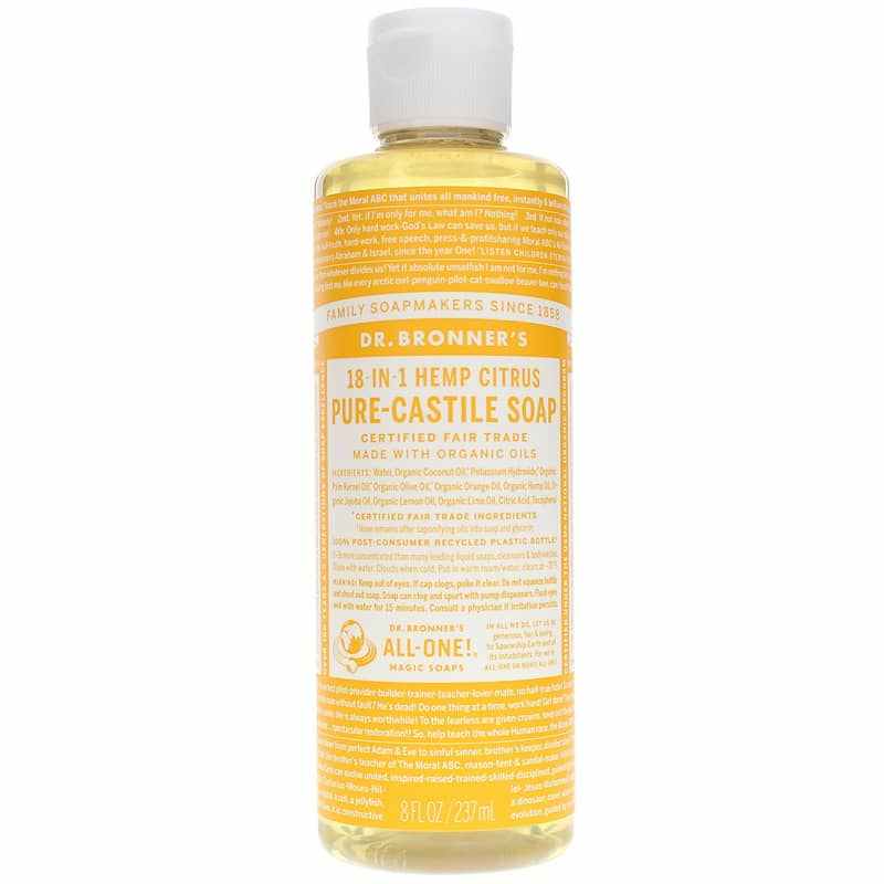 18-In-1 Hemp Pure Castile Soap, Citrus, 8 Oz, by Dr. Bronner's Magic Soaps