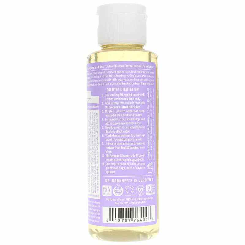 18-In-1 Hemp Pure Castile Soap, Lavender, 4 Oz, by Dr. Bronner's Magic Soaps, image #2