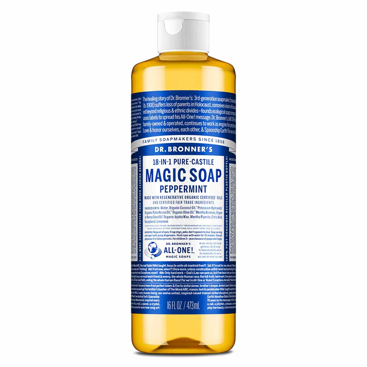 18-In-1 Hemp Pure Castile Soap, Dr. Bronners Magic Soaps – Natural
