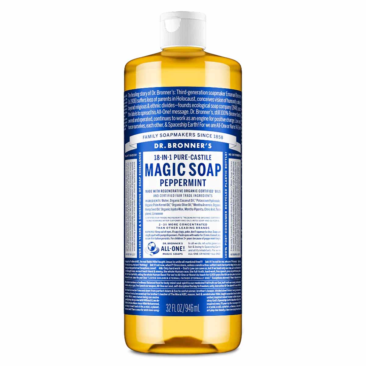 18-In-1 Hemp Pure Castile Soap, Dr. Bronners Magic Soaps – Natural