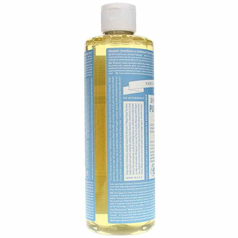 18-In-1 Hemp Pure Castile Soap, Unscented, 16 Oz, by Dr. Bronner's Magic Soaps, image #3
