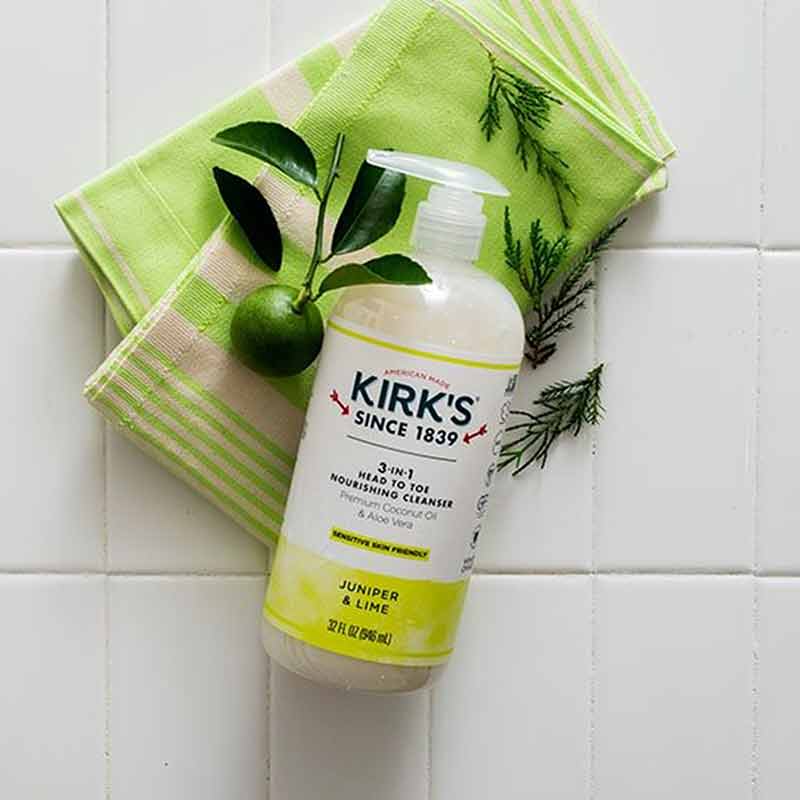 3-in-1 Head to Toe Nourishing Cleanser, Juniper Lime, 32 Oz, by Kirk's Natural, image #4
