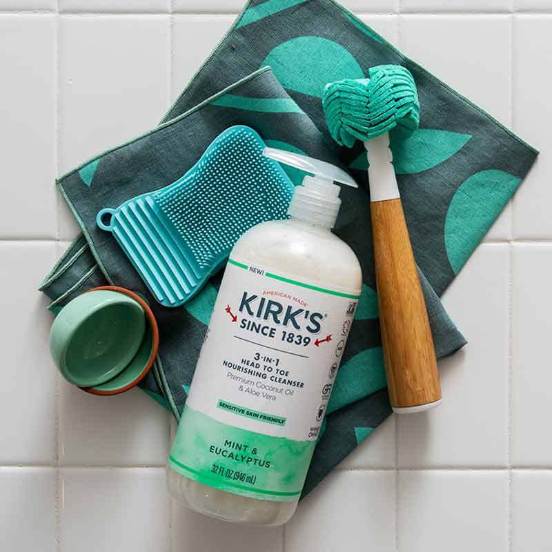 3-in-1 Head to Toe Nourishing Cleanser, Mint Eucalyptus, 32 Oz, by Kirk's Natural, image #3
