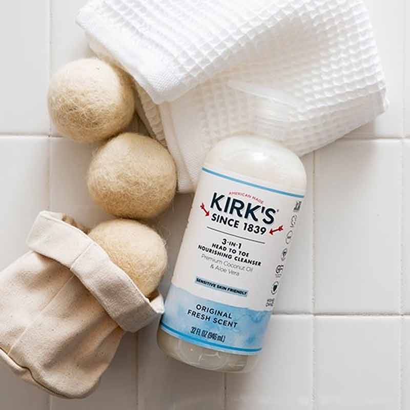 3-in-1 Head to Toe Nourishing Cleanser, Original Fresh , 32 Oz, by Kirk's Natural, image #3