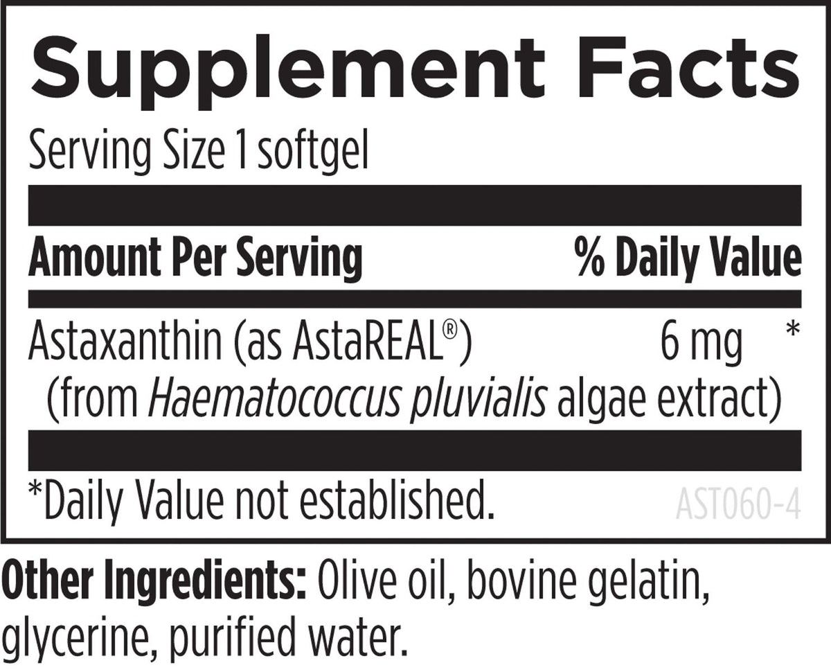 Astaxanthin, 60 Softgels, by Designs For Health