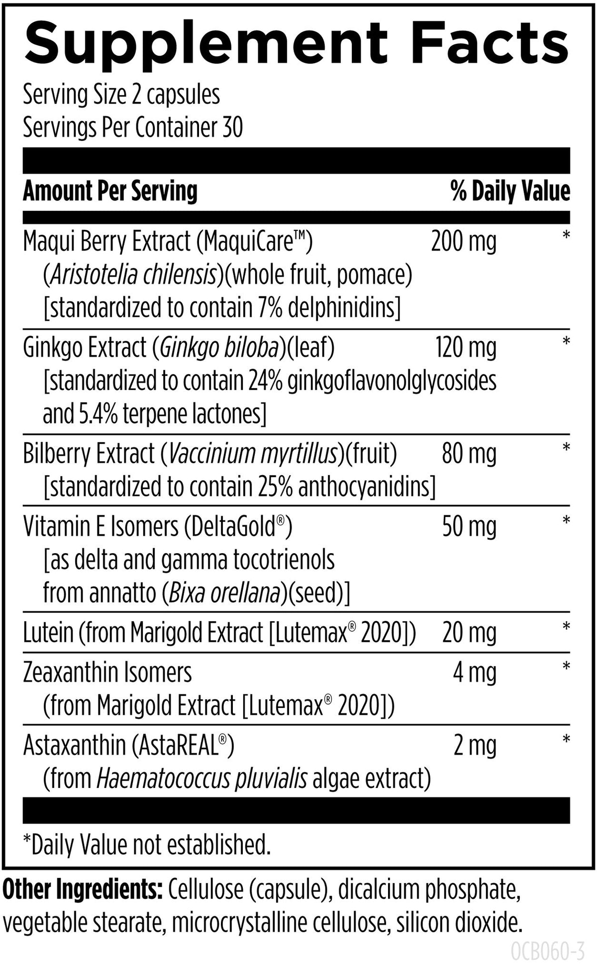 OcuForce Blue, 60 Veg Capsules, by Designs For Health
