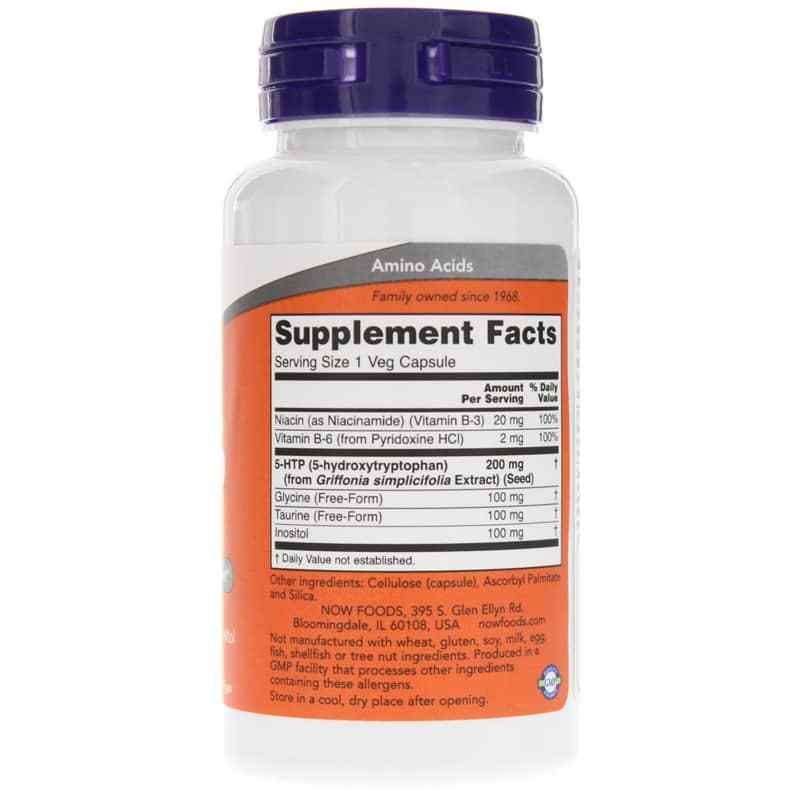 5-HTP 200 Mg, 60 Veg Capsules, by NOW Foods, image #2