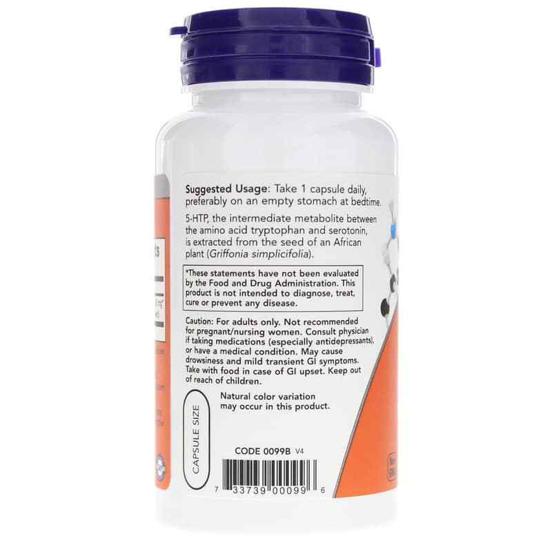 5-HTP 50 Mg, 90 Veg Capsules, by NOW Foods, image #3