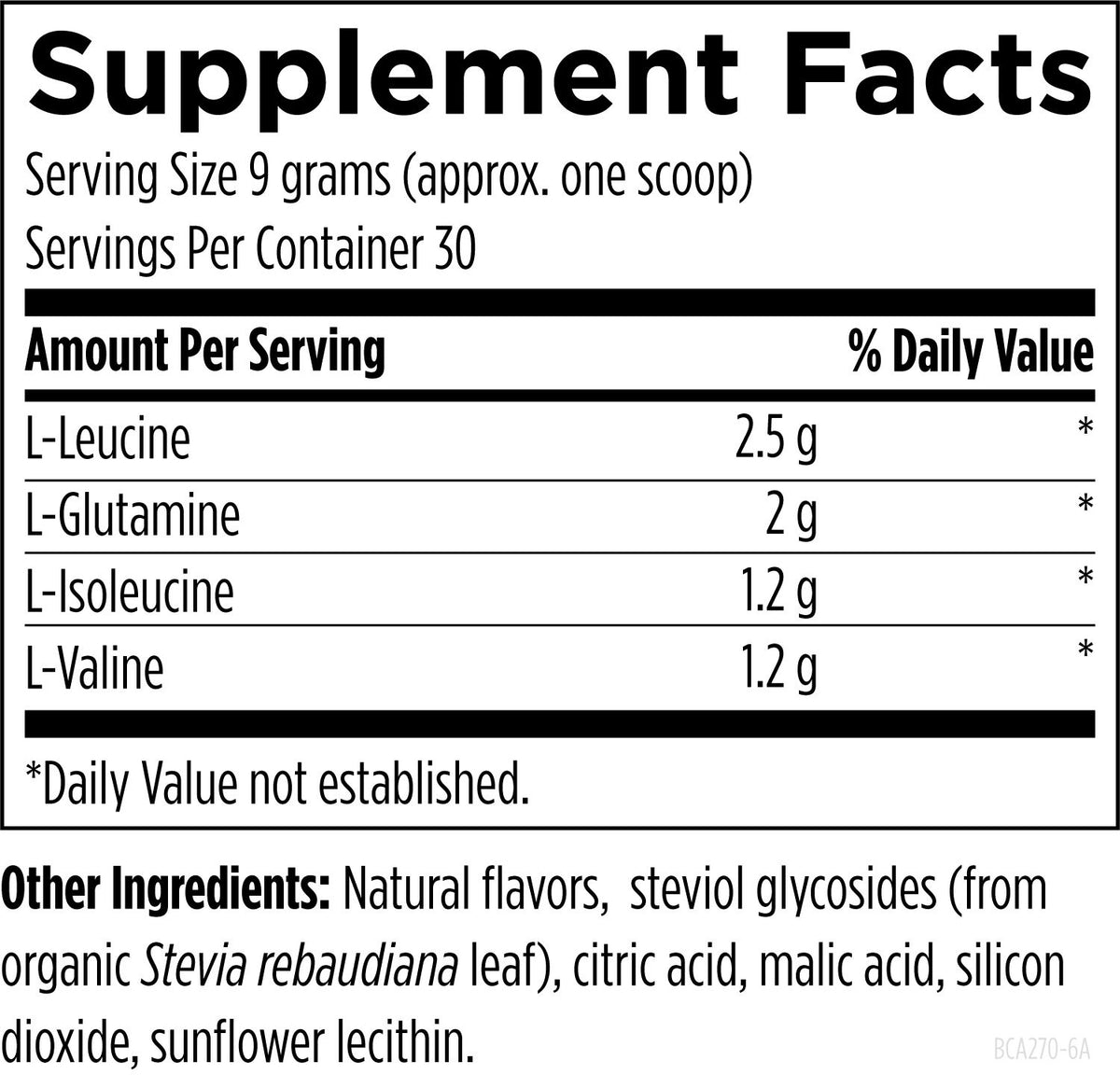 BCAA Powder with L-Glutamine, 9.5 Oz, by Designs For Health