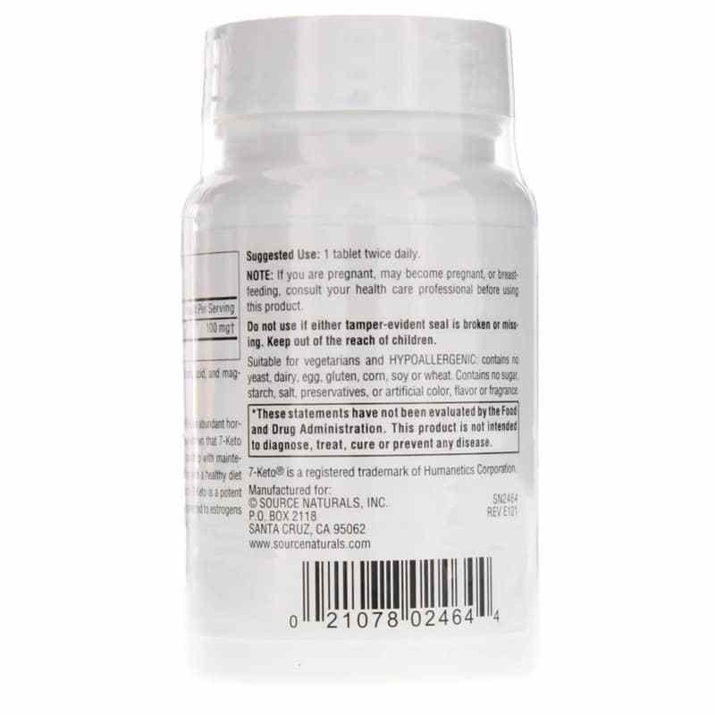 7-Keto DHEA Metabolite 100 Mg, 30 Tablets, by Source Naturals, image #3