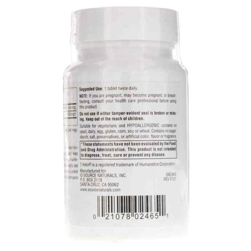 7-Keto DHEA Metabolite 100 Mg, 60 Tablets, by Source Naturals, image #3