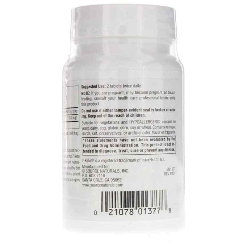 7-Keto DHEA Metabolite 50 Mg, 30 Tablets, by Source Naturals, image #3