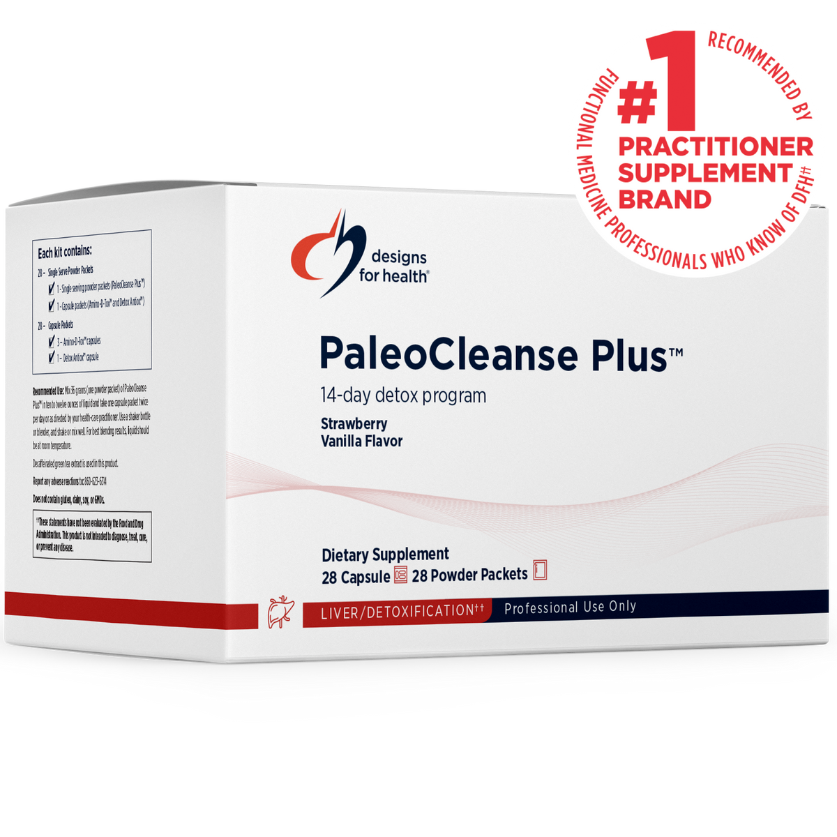 PaleoCleanse Plus 14 Day Detox Program, Strawberry Vanilla,1 Kit, by Designs For Health