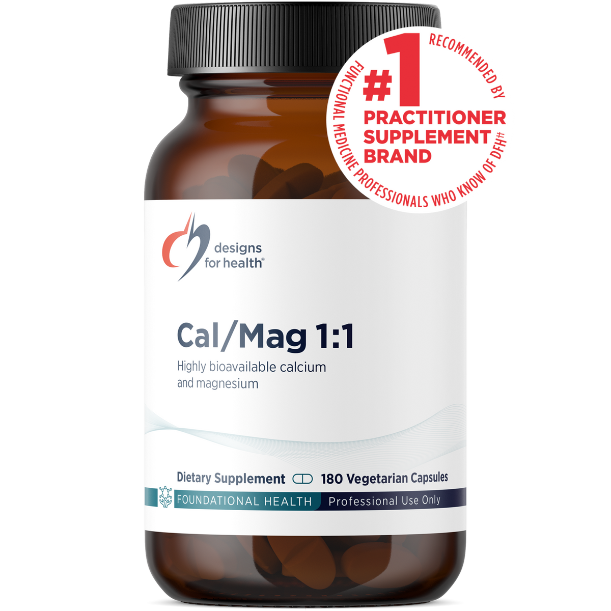 Cal/Mag 1:1, 180 Veg Capsules, by Designs For Health