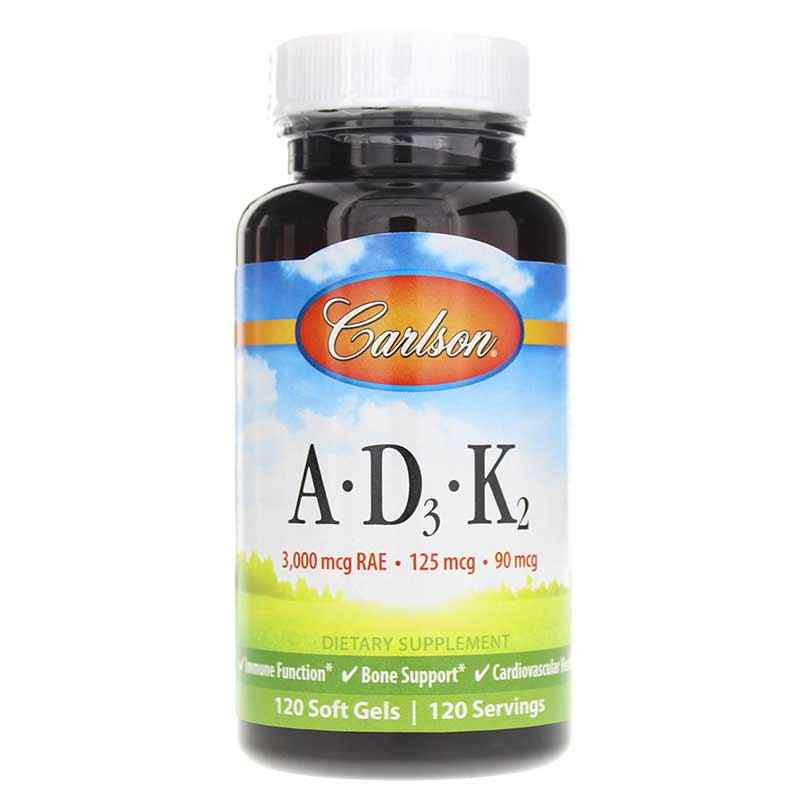 A-D3-K2, 120 Softgels, by Carlson Labs