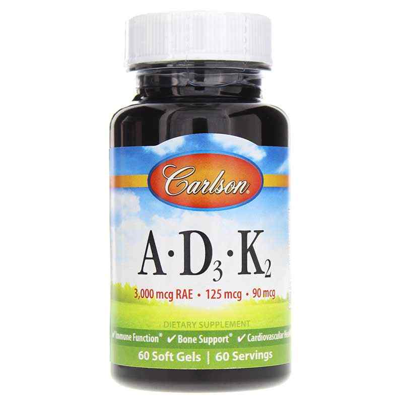 A-D3-K2, 60 Softgels, by Carlson Labs
