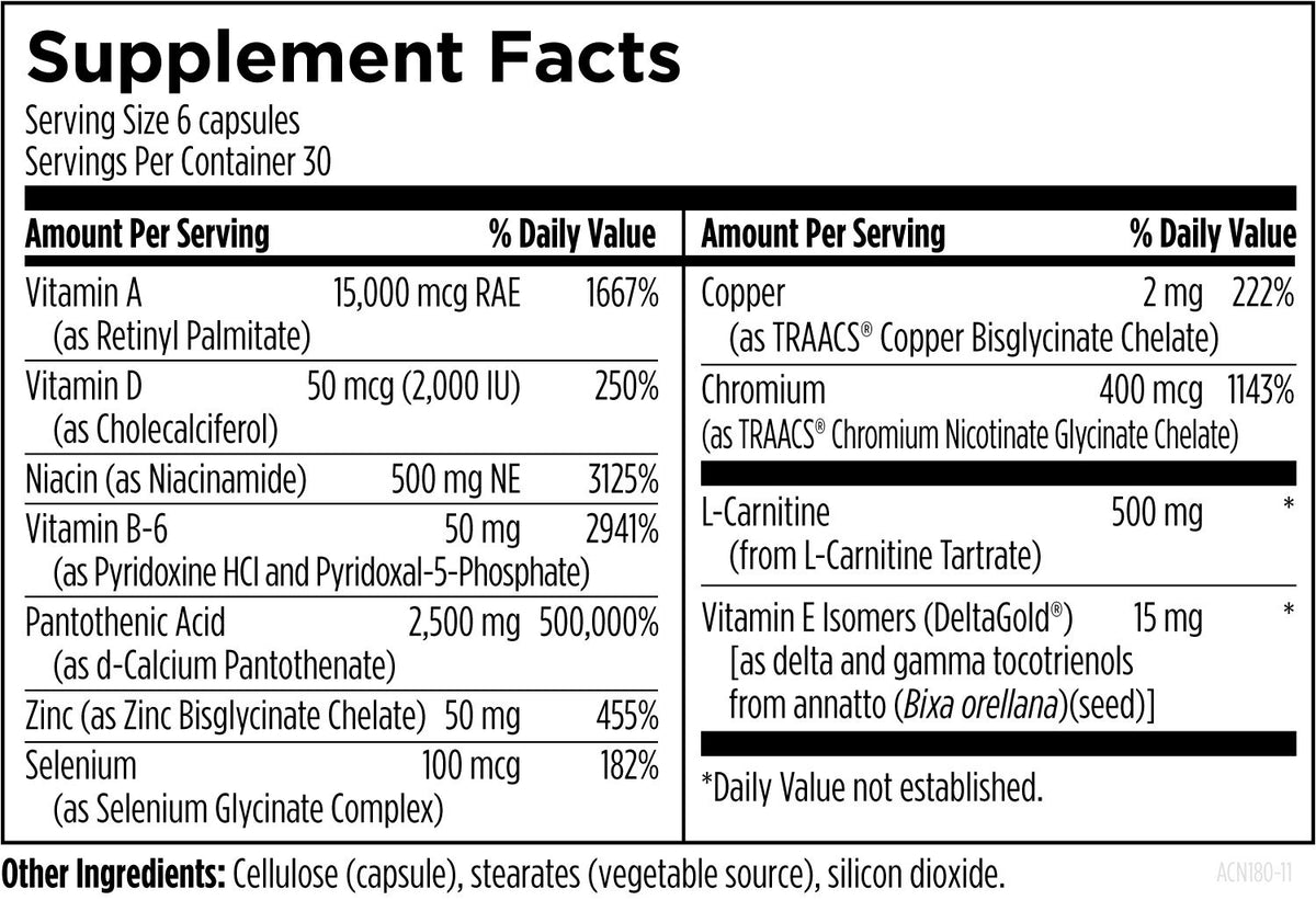 Acnutrol, 180 Veg Capsules, by Designs For Health